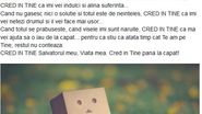 Una din postarile de pe facebook ale tinerei