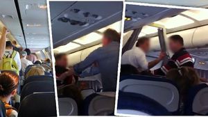 EXCLUSIV | Panica in avion! Un roman a vrut sa deturneze cursa Tarom Bucuresti-Amsterdam ! Avem imagini incredibile din timpul zborului! Vedeti ce crize de isterie a putut sa faca  individul si cum au intervenit in forta ofiterii