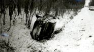 Masina lui Dumitru Tinu s-a rasturnat intr-un sant adanc