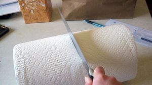 Genial! A taiat o rola de servetele de hartie in doua si a turnat ulei peste ea. Ce s-a intamplat cateva minute mai tarziu!