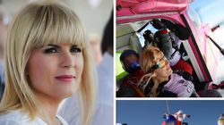 Elena Udrea a zburat cu paraşuta, în braţele unui bărbat : “Învinge-ţi temerile! Crede în tine!” Când s-a întâmplat asta