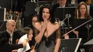 Tinuta purtata de soprana intr-unul din concertele sale
