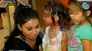 Ramona de la Clejani alaturi de doua dintre fetitele sale, cand a fost adusa in Romania de o echipa de la Kanal D