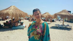 Maria Buza, pe plaja sa din Mamaia