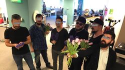 Ce gest elegant a facut Rimaru de la R.A.C.L.A. la ultima zi de 1 martie petrecuta la locul de munca! Vezi cum le-a asteptat Calin Ionescu pe fetele din agentie FOTO