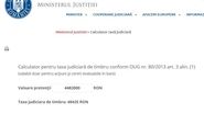 Conform site-ului Ministerului Justitiei, valoarea solicitata in proces este de aproape 5.000.000 lei