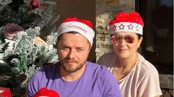 Cum au petrecut Crăciunul Gabriela Cristea şi Tavi Clonda. Fotografie inedită, lângă bradul de Crăciun