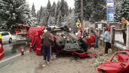 Imagini de la accidentul auto produs de Huidu