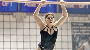 Floarea Leonida, pe vremea cand era gimnasta in lotul Romaniei