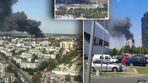 Incendiu în București! Nor gros de fum deasupra zonei de nord a Capitalei