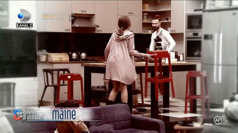 Puterea Dragostei 03 februarie. Ella s-a îndrăgostit de noul concurent. Andreea Oprică a aruncat cu un scaun în Ionuț 