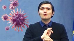 Cum se traduce ”coronavirus” în limbajul mimico-gestual? Ne arată Bogdan Anicescu, cel care interpretează pentru surdo-muți mesajele autorităților