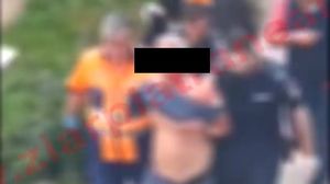 Un bărbat „posedat” a început să facă scandal în curtea unei biserici
