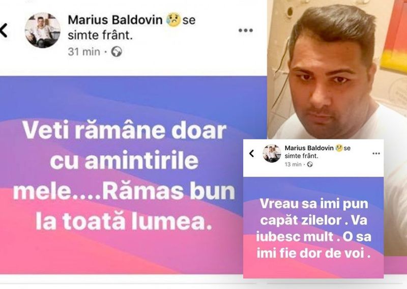 Marios Baldovin, cunoscut cântăreț de muzică populară, a scris mesaje de adio pe facebook 
