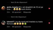Comentariile fanilor, la poza ștearsă de Andra Volos