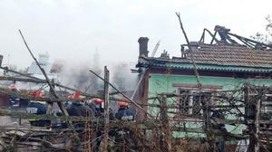 Incendiu puternic în Dâmbovița