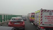 Accident în lanț pe A2: 40 de mașini implicate, peste 15 victime, printre care și copii