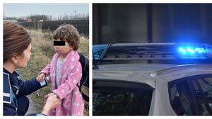 Copilă de 3 ani, găsită de polițiști pe marginea drumului, cu un ghiozdan în spate, în Buzău