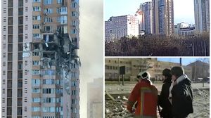 Clădire de apartamente din Kiev, bombardată în a treia zi de asediu! Oamenii au fost evacuați de urgență