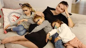 Alina Pușcaș și copiii săi 