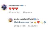 comentarii pline de romantism intre andreea balan si victor cornea