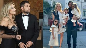 Laura Cosoi și fiicele sale , soțul