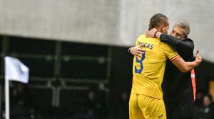 George Pușcaș, jucătorul României și Edward Iordănescu, selecționerul „tricolorilor”