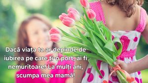 Mamă și fiică, Urări de 8 martie, flori