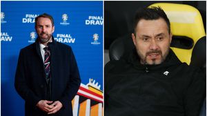 Gareth Southgate, selecționerul Angliei; Roberto De Zerbi, antrenorul lui Brighton