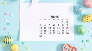 Calendar martie 2024, ouă Paște