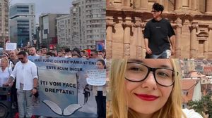 Sebi Olariu și Roberta protest