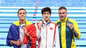 David Popovici,  Zhanle Pan și  Kyle Chalmers