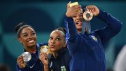 Cele trei gimnaste medaliate la Jocurile Olimpice de la Paris 2024: Rebeca Andrade (aur), Simone Biles (argint) și Jordan Chiles (bronz)