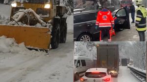 Zăpadă a făcut prăpăd pe șoselele din țară