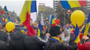 Imagine de la protestul din București