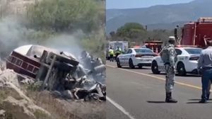 Imagini de la locul accidentului din Puebla