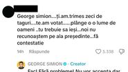 Schimbul de replici dintre George Simion și internaut