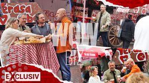 Gina Pistol și chefii în Piața Obor