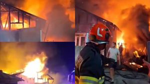 Imagini de la locul incendiului