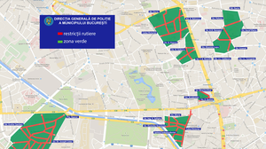 Circulaţie restricţionată pe mai multe artere din Bucureşti, pentru delimitarea zonelor pietonale