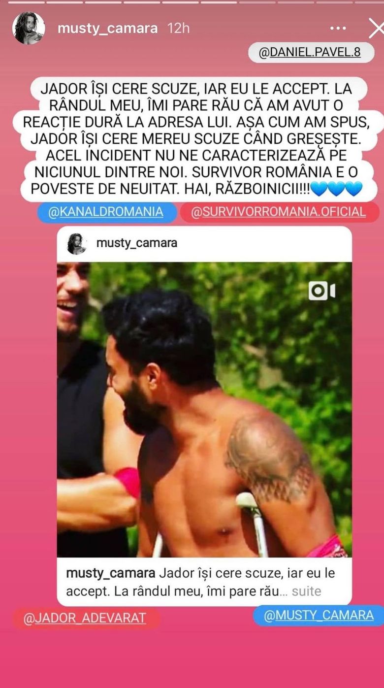 Mesajul postat de Musty pe instagram