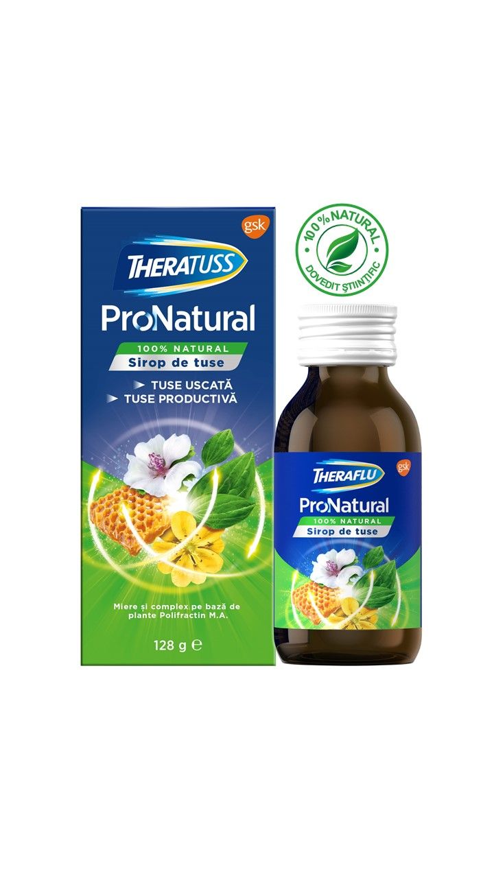 TheraTuss ProNatural sirop este un dispozitiv medical. Citiți cu atenţie instrucţiunile de utilizare de pe ambalaj.