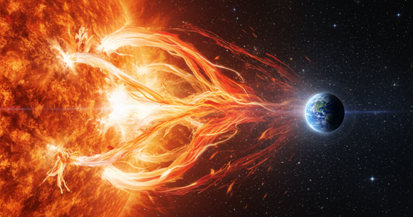 O furtună solară este o explozie puternică de energie de la Soare care poate perturba câmpul magnetic al Pământului și poate afecta tehnologia