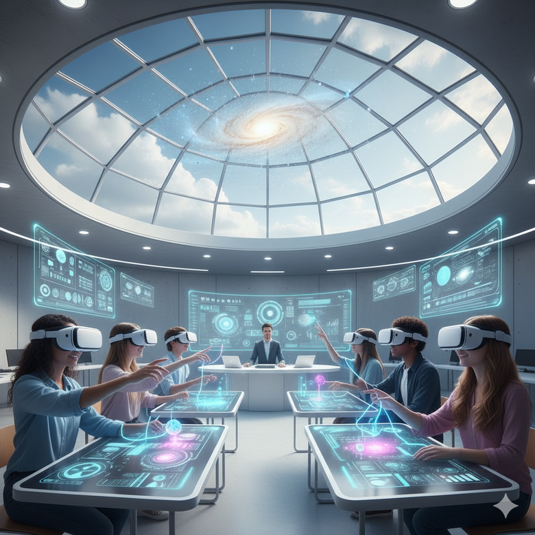 Realitatea virtuală revoluționează educația prin transformarea învățării tradiționale în experiențe interactive și captivante în sala de clasă.