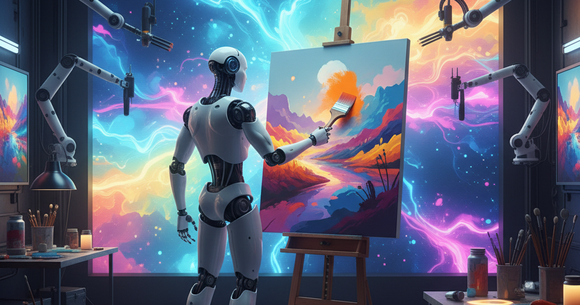 Inteligența artificială remodelează industriile creative prin contestarea unicității umane în creativitate, explorând noi modalități de a produce.