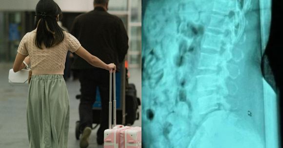 Femeie în aeroport/droguri