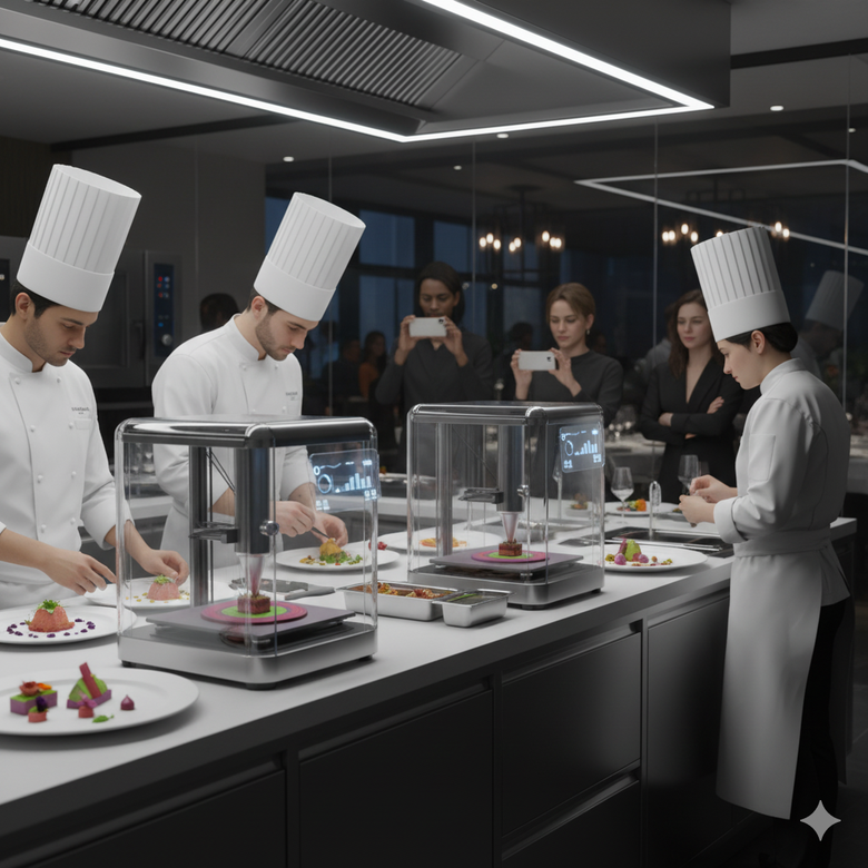 Imprimării 3D a alimentelor transformă bucătăriile prin îmbinarea preciziei imprimării cu creativitatea culinară, promițând mese personalizate la masa