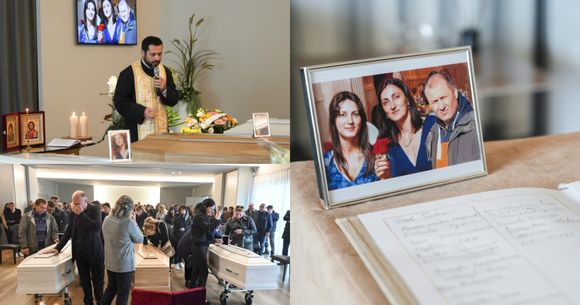 Zeci de persoane îndurerate au plâns la căpătâiul familiei Bălănuță  familie italia priveghi