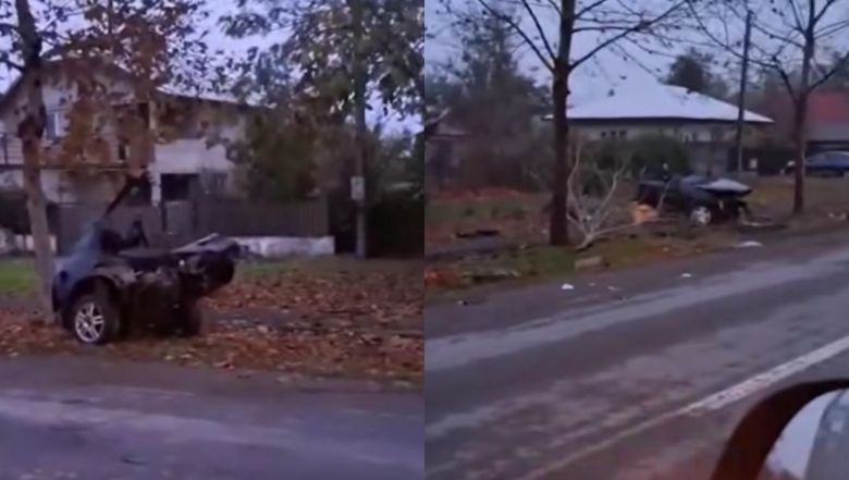 masina izbita in copac 