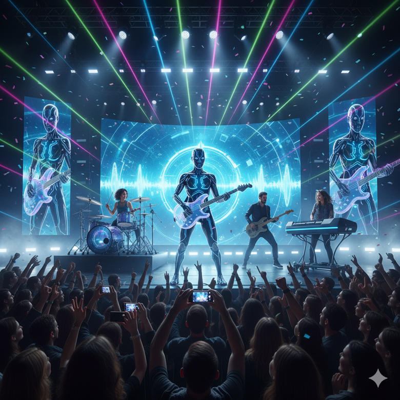 Inteligența artificială remodelează creația muzicală, algoritmii compunând, interpretând și chiar inspirând muzicieni umani din întreaga lume.